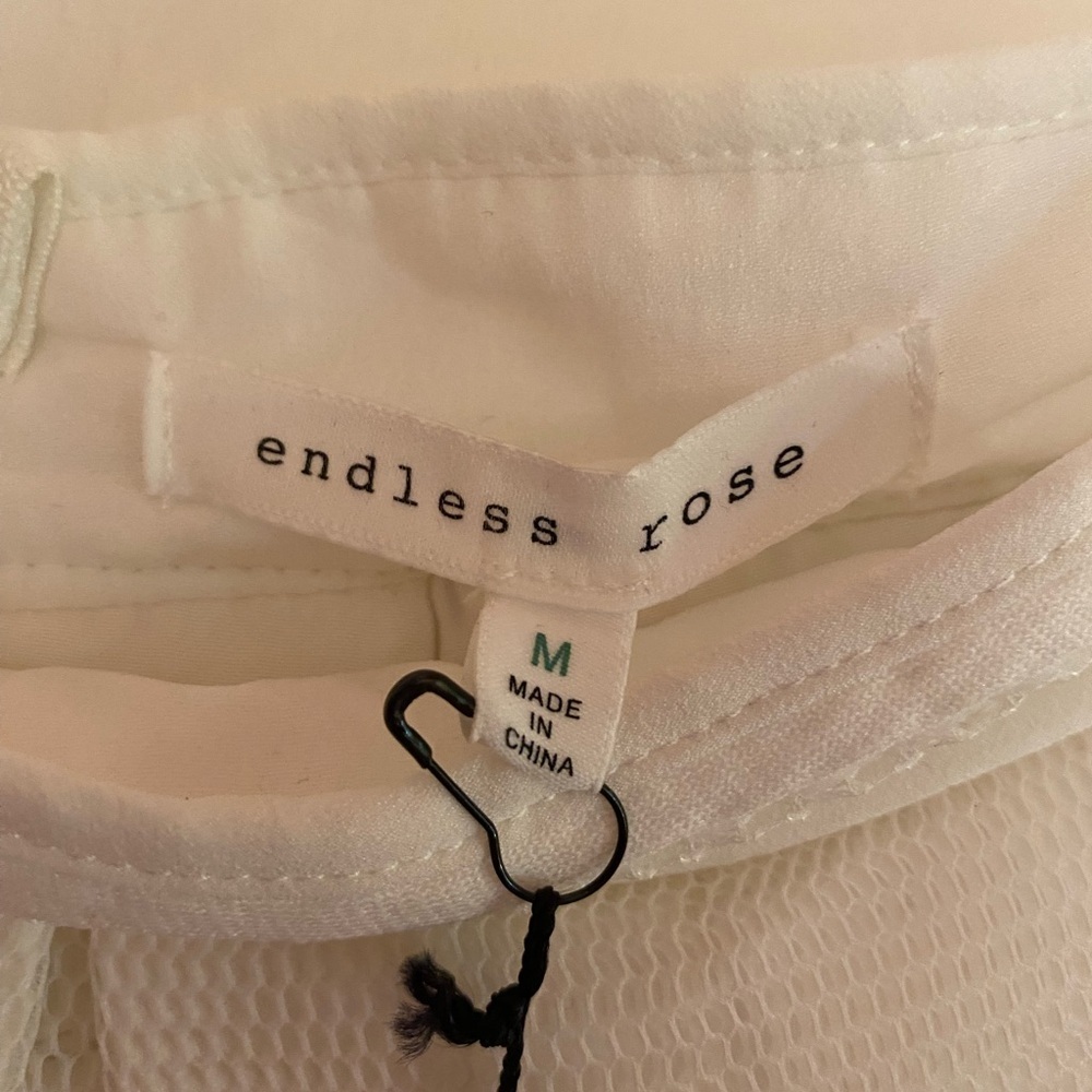 English Rose White A Line Skirt Patterned‎ Lace Lined Size Medium NWT - Picture 3 of 9